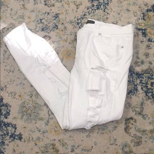 Forever 21 White High-Waisted Skinny Jeans